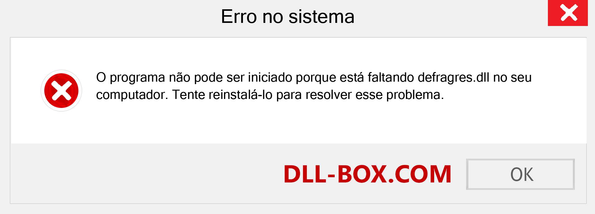 Arquivo defragres.dll ausente ?. Download para Windows 7, 8, 10 - Correção de erro ausente defragres dll no Windows, fotos, imagens